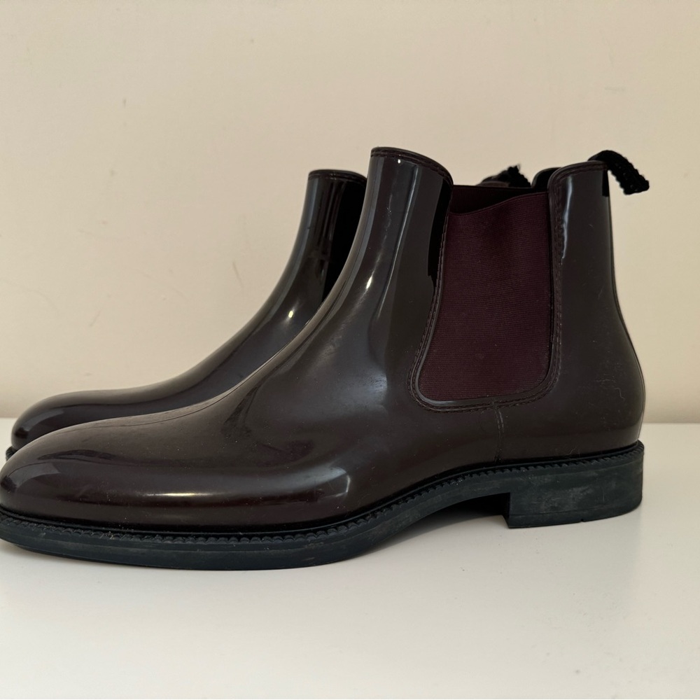 Men's Maroon Chelsea Rain Boots